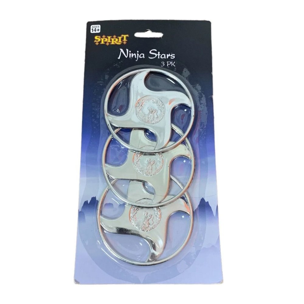 Spirit Halloween Ninja Stars Costume Accessory Faux Throwing Weapon 3 Pack NEW